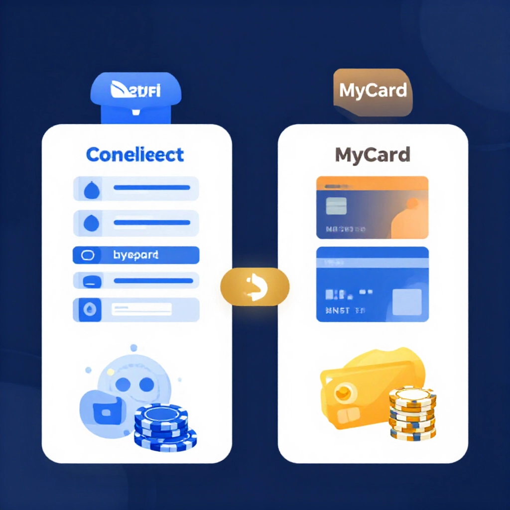 儲值方式比較圖：虛擬轉帳、超商代碼、MyCard，標註速度成本，旁邊堆疊賭場籌碼，簡潔向量風
