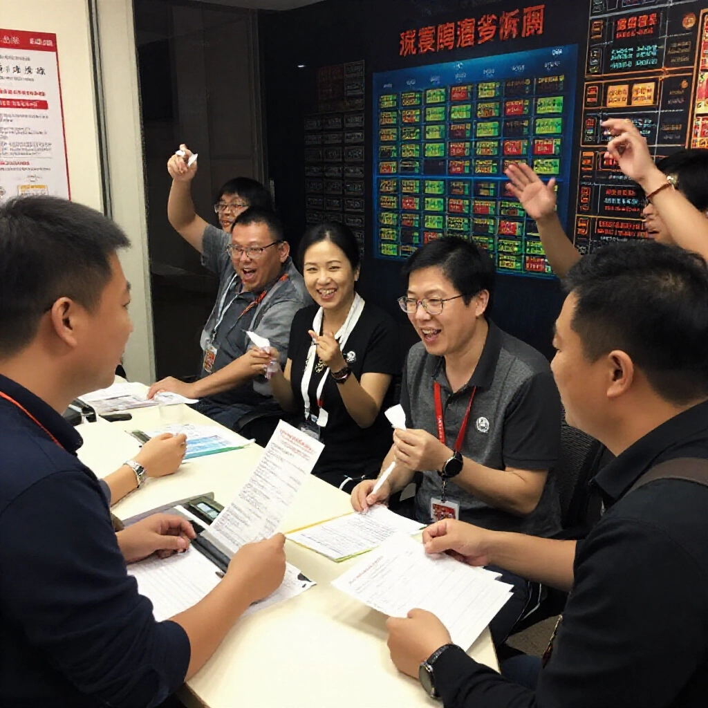 Split scene contrasting secure Taiwan sports lottery payout counter with joyful winners against shadowy underground gambling site with locked bank accounts and warning alerts