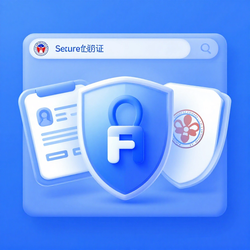 secure digital platform illustration featuring identity verification documents bank isolation shields and official taiwan lottery emblem in professional blue tones clean design