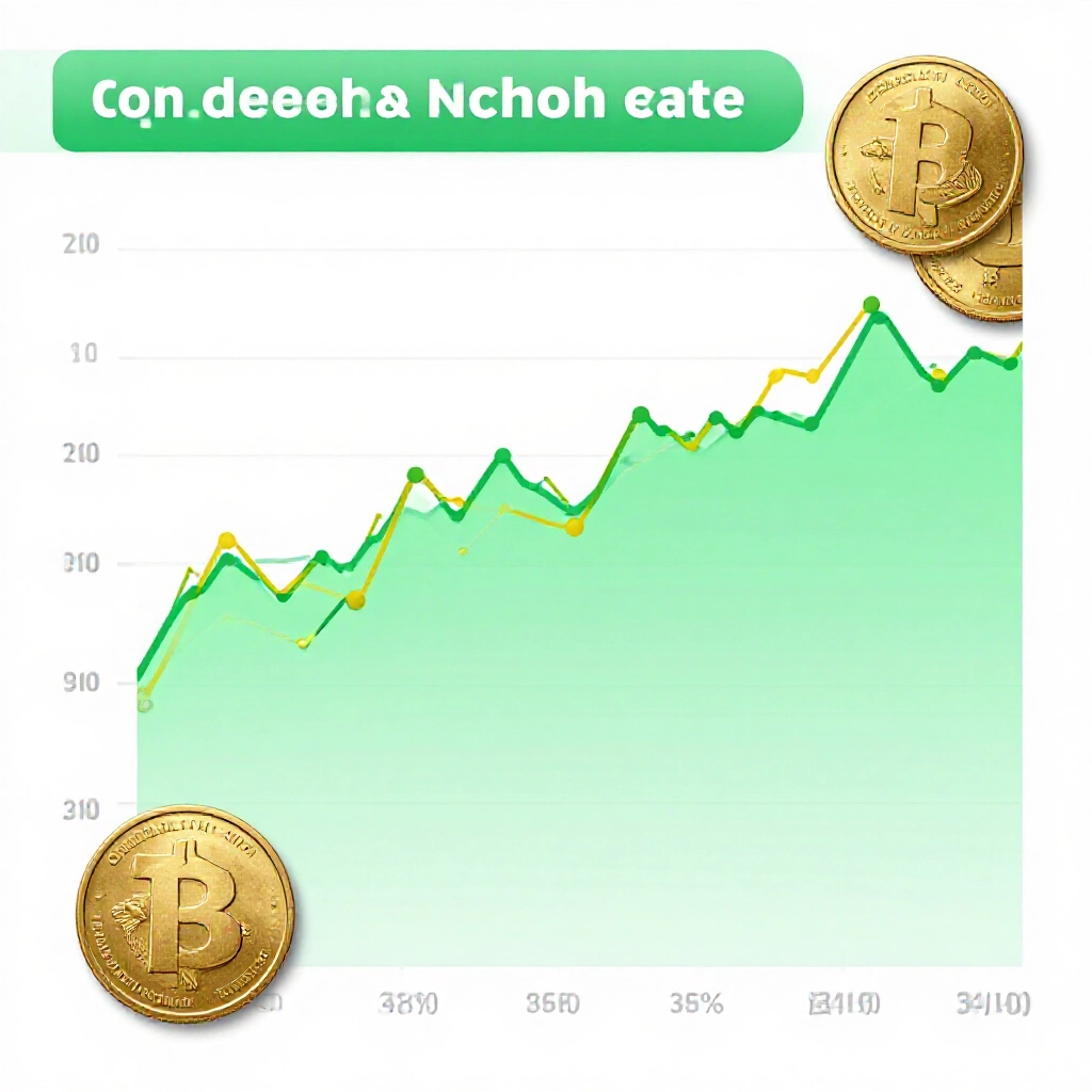 金幣對台幣匯率波動圖表,用金綠色調顯示趨勢線與市場高峰,像現代財經面板