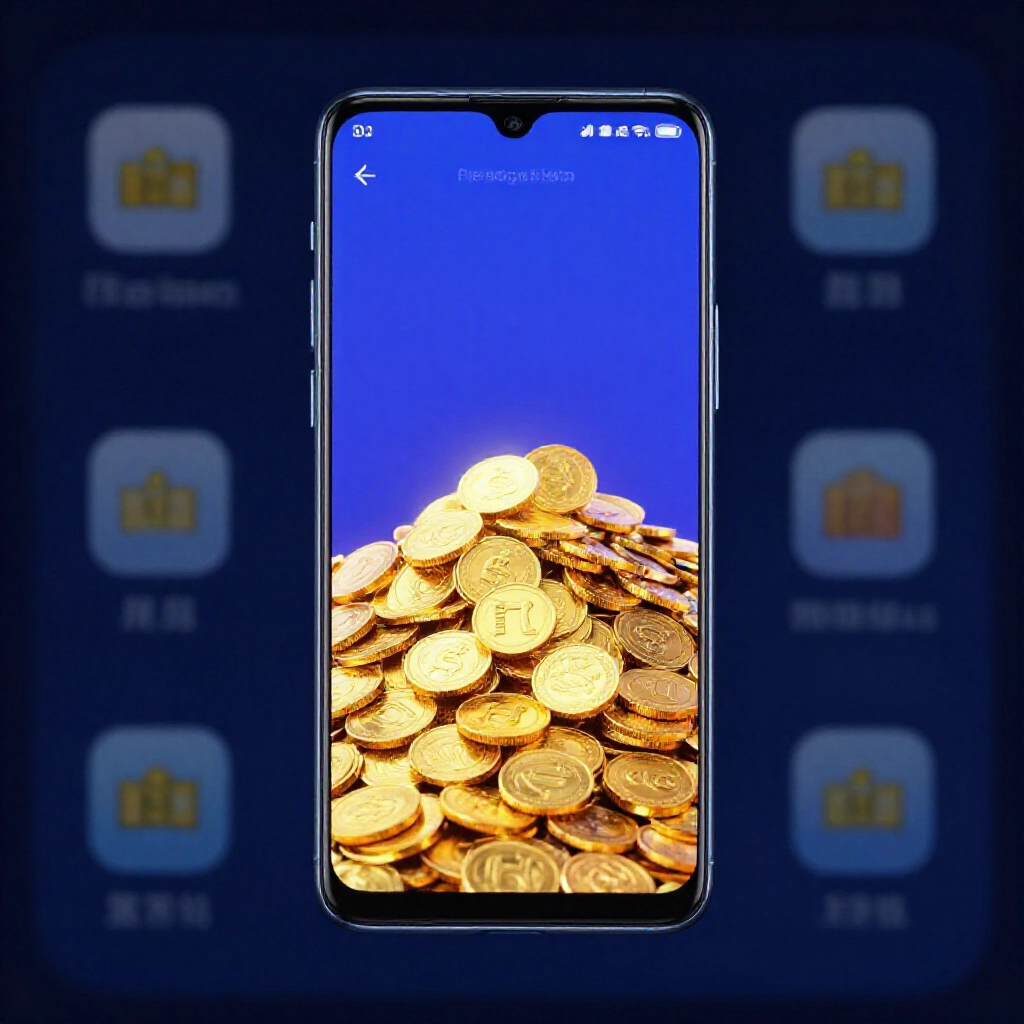儲值版介面金幣堆積如山,對比 App Store 版稀少金幣與手續費扣除的暗藍色調